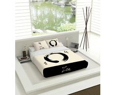 TSUKI Japanische Bettwäsche Zen schwarz/weiß/Zen Chillout (Bett 180)