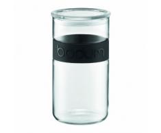 Bodum PRESSO Vorratsglas (Luftdichter Silikonverschluss, Mikrowellen/Spülmaschinengeeignet, 2,0 liters) schwarz