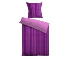 MESANA B-10602/50 Mikrofaser Fleece Wende Bettwäsche Franz 2-teilig 80 x 80 und 135 x 200 cm, brombeer