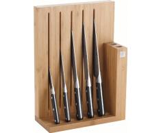 Zwilling Pro Messerblock, Bambus, 6-tlg., 125 x 275 x 380 mm (Rostfreier Spezialstahl, Zwilling Sonderschmelze, genietet, Vollerl, Kunststoff-Schalen) schwarz