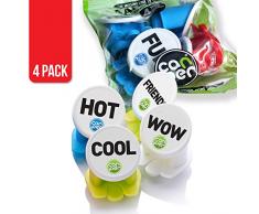 Canper ist ein brandneuer wiederverwendbarer Dosendeckel für hygienisches Trinken aus den Getränkedosen – Lebensmittelechte verschließbare Kappe mit personalisierbarem Deckel – Mehrfachverwendbarer Trinkhalm für Getränkedosen (Words 4 Pack)