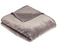 AmazonBasics - Kuscheldecke, aus samtweichem Plüsch - 229 x 229cm - Grau