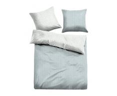 TOM TAILOR 0849791 Melange-Flanell Bettwäsche Garnitur mit Kopfkissenbezug (Baumwolle) 1x 135x200 cm + 1x 80x80 cm, hellgrau
