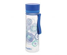 Aladdin AVEO Trinkflasche aus Tritan-Kunststoff, 0.6 Liter, Blau, Auslaufsicher, Durchsichtig, Wasserflasche Fahrradflasche