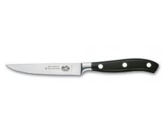 Victorinox Grand Maitre Steakmesser mit Wellenschliff, 12 cm Klinge, Geschmiedet, Rostfrei, Edelstahl, Spülmaschinengeeignet, schwarz