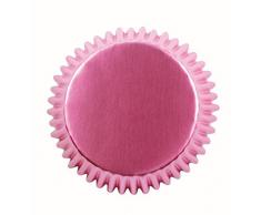 PME BC758 Metallisch-rosane Backförmchen für Cupcakes, Standardgröße, Packung mit 30 Stück, Kunststoff, Pink, 7 x 7 x 3.8 cm, Einheiten