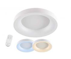 WOFI Deckenleuchte, Kunststoff, 42 W, CAMERON, Weiß