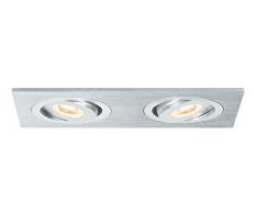 Paulmann 925.37 Premium EBL Set Drilled AluDuoLED schwenkbar 1x(2x3W) 120x60mm Alu gebürstet/Alu gedreht 92537 Spot Einbaustrahler Einbauleuchte