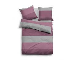 TOM TAILOR 0009936 Flanell Bettwäsche Garnitur mit Kopfkissenbezug (Baumwolle) 1x 135x200 cm + 1x 80x80 cm, Mauve