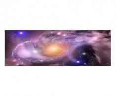 Paul Sinus Art Panoramabild auf Leinwand und Keilrahmen 150x50cm Weltall Sterne Galaxie Planeten