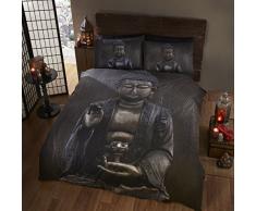 Buddha Buddha Einzelbett Bettbezug Bettwäsche & 1 Kissenbezüge Set, Ethnic & spirituelle, braun