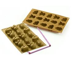 Silikomart 26.166.63.0068 einfarbig Backform Thema Weihnachten 15 Mulden Silikon Gold