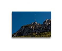 Premium Textil-Leinwand 45 x 30 cm Quer-Format Kampenwand-Gipfel | Wandbild, HD-Bild auf Keilrahmen, Fertigbild auf hochwertigem Vlies, Leinwanddruck von Karl H. Warkentin