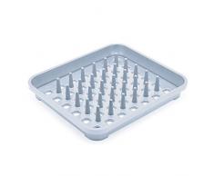 Addis Eco Abtropfgestell, aus 100% recyceltem Kunststoff, mit Heringen, 33,5 x 38 x 5 cm, Hellgrau
