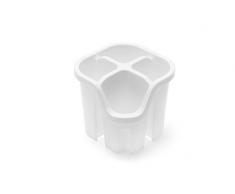 Addis Besteck Küchenutensilien Abtropfkorb mit 4 Fächern, Plastik, weiß, 14 x 14 x 13 cm