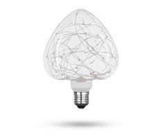 Xqlite LSO-04041 LED-Leuchtmittel Starry dekorative Lichterkette in herzförmiger Glühbirne, 50 lm, Glas, E27, 1.5 W, Buntes Licht, 19 x 13.2 x 8.3 cm