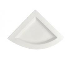 Villeroy & Boch NewWave Dreieckiger Speiseteller, 22 x 22 cm, Premium Porzellan, Weiß