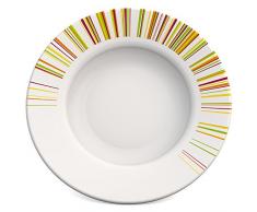 Ornamin Teller tief Ø 23,5 cm Stäbchen, Melamin | hochwertiger, stabiler Kunststoffteller | robustes Alltags-Geschirr, Camping, Picknick, Gemeinschaftsverpflegung | Speiseteller, Suppenteller