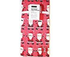 Harman Geschirrtücher, Baumwolle, 3-teilig, 18 x 26 cm, lustige Muster Hipster Santa