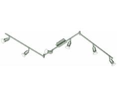 Reality Leuchten LED Spotleuchte 6-flammig, EEK A, nickel matt, inklusiv 6 x GU10/2.5 W, 150 lm, 3000 k, 3 x 50 cm R82946107
