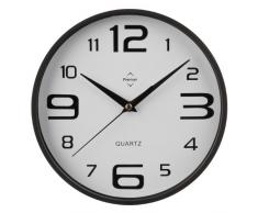 Premier Housewares Ltd Schwarze/weiße Wanduhr aus Kunststoff, 3x25x25