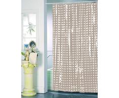 MSV Anti-Schimmel Duschvorhang Taupe Anti-Bakteriell, waschbar, wasserdicht PVC 180x200cm