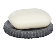 Wenko Seifenablage Cantaloup Seifenschale, Polyresin, Anthrazit, 10.5 x 10.5 x 1.5 cm