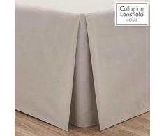 Catherine Lansfield Bügelfreies Spannbetttuch Perkal-Baumwollpolyester Einzelbettgröße zartes blau