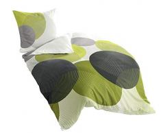 Bierbaum Bettwäsche 6155, Mako-Satin, Made in Germany, kiwi 06, 155x220 + 80x80 cm, Komfortgröße