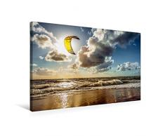 Calvendo Premium Textil-Leinwand 75 cm x 50 cm quer, Kitesurfen | Wandbild, Bild auf Keilrahmen, Fertigbild auf echter Leinwand, Leinwanddruck Sport Sport