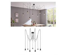 Paulmann 50390 Neordic Pendelleuchte Ketil 7-flammig Spinne max. 7x20 Watt Hängelampe Schwarz Deckenlampe Silikon, Metall Hängeleuchte E27