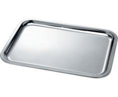 Alessi 240/45 rechteckiges Tablett, Edelstahl, Chrom, 3 x 34.5 x 6.3 cm