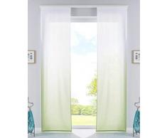 Gardinenbox 2er Set Schiebevorhänge Flächenvorhänge Blickdicht Farbverlauf Paneelwagen Beschwerungsstangen Microsatin Microfaser, HxB 245x60 cm, Apfelgrün, 85425N2