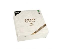 Papstar Servietten / Tissueservietten weiß Royal Collection, Ornaments (50 Stück) 40 x 40 cm, 1/4-Falz, für Gastronomie, Feste und Haushalt, Stoffoptik, #11682