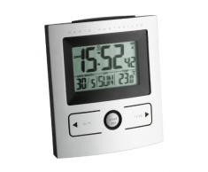 TFA Dostmann Digitaler Funk-Wecker mit Temperatur, Kunststoff, silber, (L) 91 x (B) 47 x (H) 101 mm