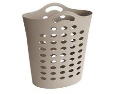 Sundis 4101024 Flexy Bag Wäschekorb, weich, Polyethylen, 52 x 29 x 61 cm, Taupe