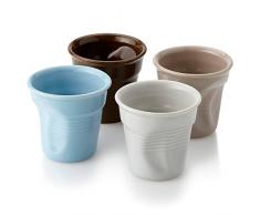 eBuyGB crumped Getränkeautomaten Tasse Stil Kaffee Espresso-Set, Keramik, Mehrfarbig, 14,2 x 13.59 X 7.19 cm