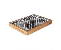 Penguin Home 3341 Blue Tile Print Holz Serviertablett Bett Tablett Vintage Retro Küche Lagerung