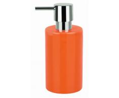 Spirella Seifenspender Tube | mit Edelstahlpumpe | Flüssigseifen-Spender | Porzellan | 300ml | Langliebig und Robust | Orange
