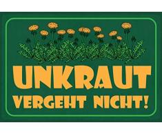 Schatzmix Unkraut vergeht Nicht Metallschild Wanddeko 20x30 cm tin Sign Blechschild, Blech, Mehrfarbig