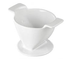 Xavax Kaffeefilter aus Porzellan, Größe 4, Kaffee-Filterhalter für 4 Tassen Kaffee, für Filtertüten aus Papier/Dauerfilter, spülmaschinengeeignet, Porzellan-Handfilter/Porzellanfilter weiß