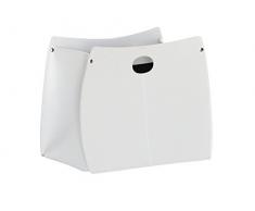 VANDA: Zeitungsständer aus Leder, Lederfarbe Weiß, Zeitschriftenständer, Magazinhalter, Geschenkidee, Hergestellt in Italy by Limac Design