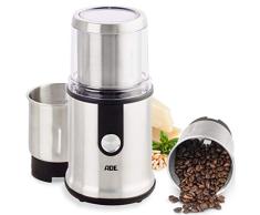 ADE KA1805 Kaffeemühle Multifunktions-Mühle Gewürzmühle (Zerkleinerer, 2 Mahlbehälter, extrascharfe Klingen, GS-zertifiziert), Edelstahl, 300 milliliters