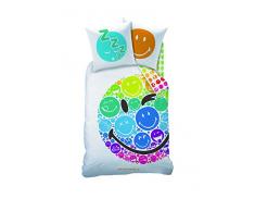 Smiley 043153 Bettwäsche Rainbow, Bauwolle Renforce, 135 x 200 und 80 x 80 cm
