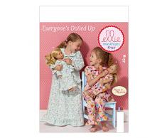 Kwik Sew Muster K0157 XXS, Extra klein, 3, 4, 5, 6, 7, 8, 10 und Mädchen, Puppe passende Multi Color, Rundhals