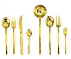 Mepra Due Oro 63-teiliges Besteckset - Metallic Geschirr, spülmaschinenfest