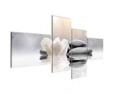 Bilder Blumen Tulpen Wandbild 200 x 100 cm Vlies - Leinwand Bild XXL Format Wandbilder Wohnzimmer Wohnung Deko Kunstdrucke Grau 4 Teilig - MADE IN GERMANY - Fertig zum Aufhängen 506041a