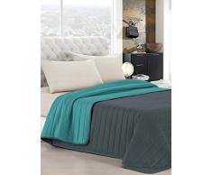 Elegant Bettdecke für den Sommer, wendbar, Blau/Grau, 170 x 270 cm