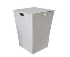JVL Wäschekorb aus Kunststoff, Weiß