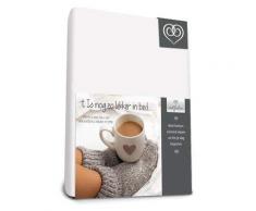 Bed-Fashion de Luxe-Stretch Spannbetttuch, Flanell, weiß, Einzelbett, 90 x 200 cm